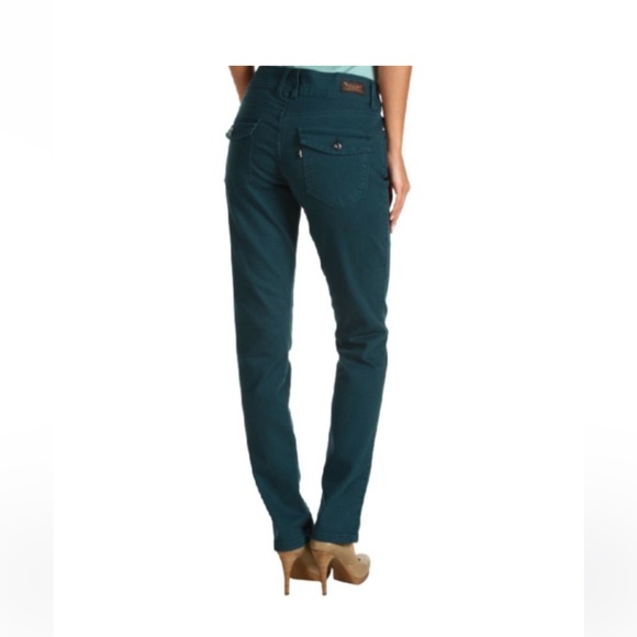 NWT Levi's Mid Rise Skinny Jean Slim Fit Size 12 Medium Teal/Green - Picture 4 of 10